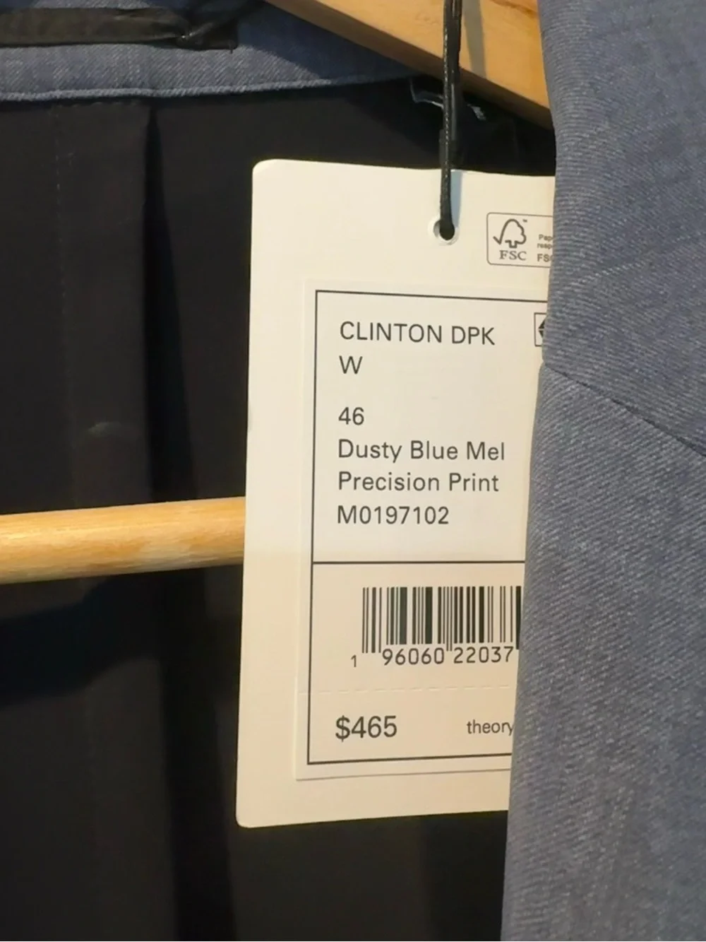 Theory Men Dusty Blue Precision Print Blazer